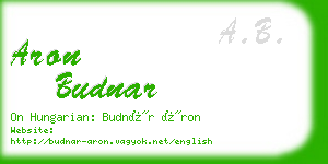 aron budnar business card